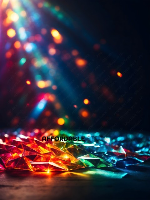 Colorful Glass Shards on a Black Background