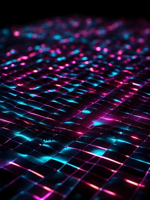 A colorful, glowing pattern with a blue hue