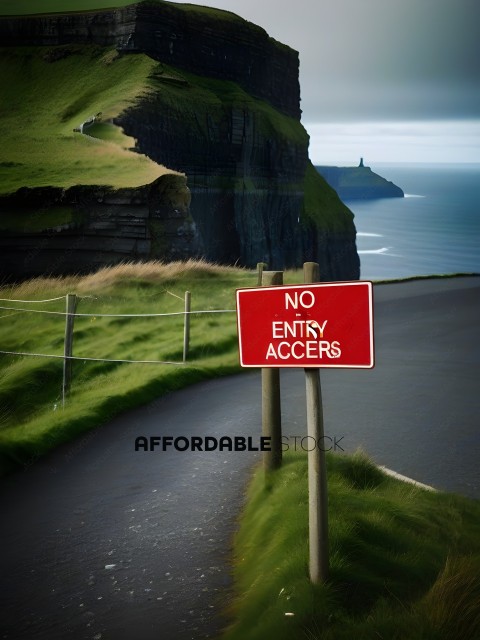 A sign on a hillside with a cliff in the background