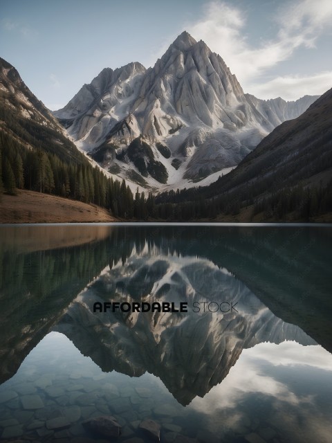 Reflection of a Mountain Range in a Lake