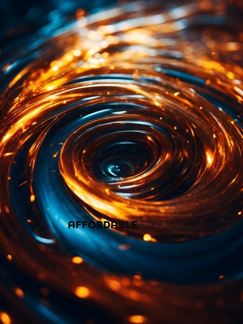 A swirling pattern of orange and blue
