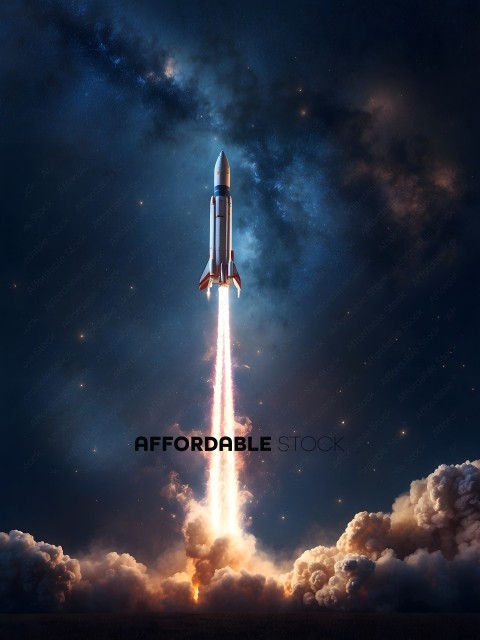 A Rocket Launches into the Sky