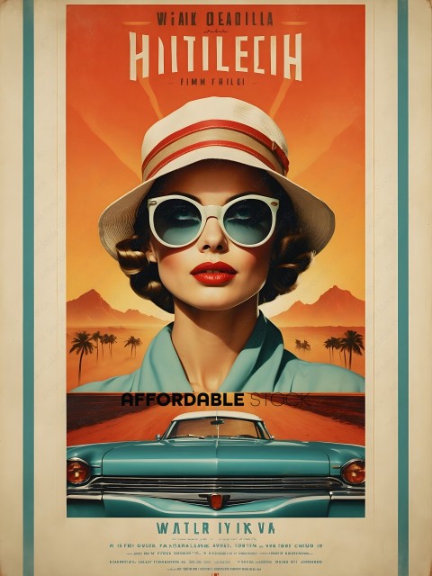 A vintage advertisement for a car with a woman in a hat