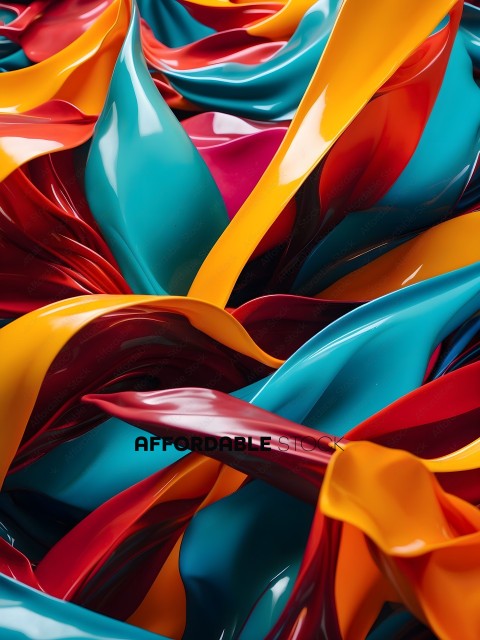 Colorful Plastic Sheet with Curved Lines
