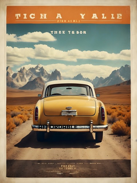 The Tubor, a classic car, drives down a dirt road