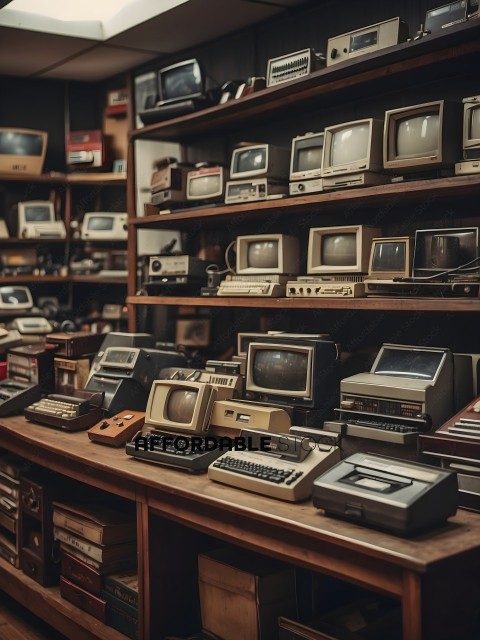 A collection of old computers and keyboards