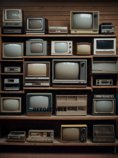 A collection of old television sets