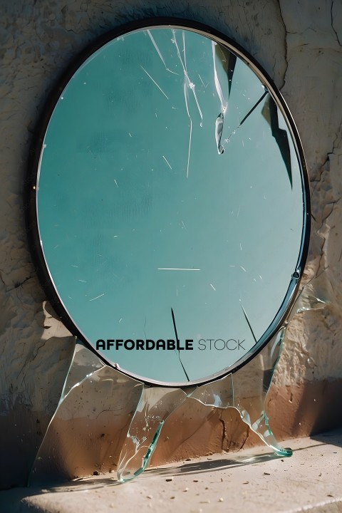 Broken Mirror with Cracked Reflection