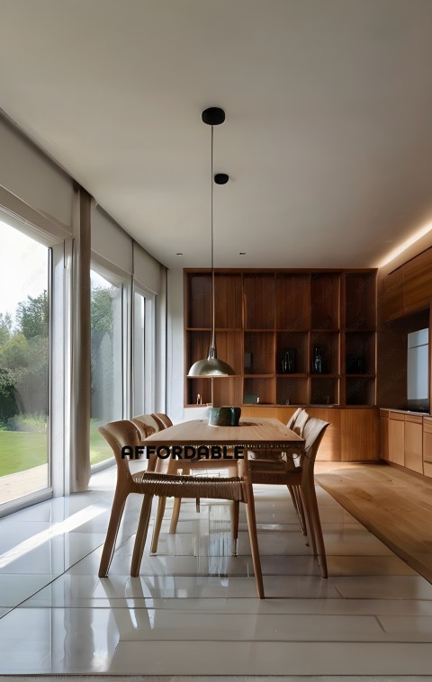 Modern Wooden Dining Room Interior
