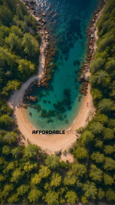 Aerial View of a Secluded Beach Cove