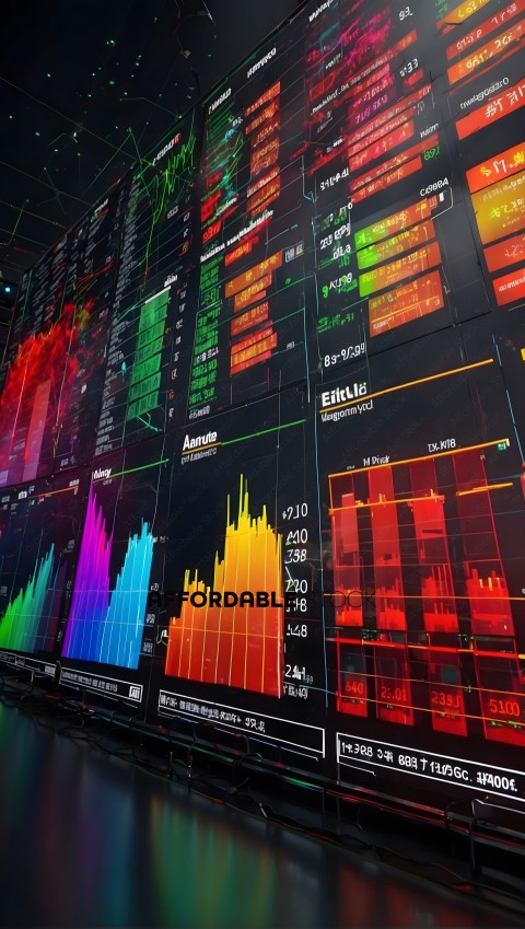 Futuristic Stock Market Analytics Display