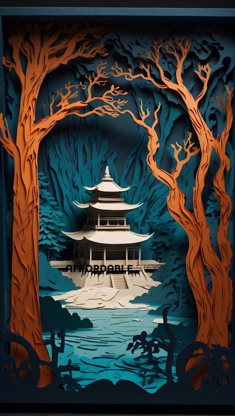 Intricate Paper Cut Art of Pagoda