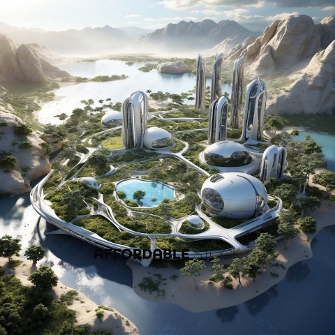 Futuristic Eco-Friendly City Concept