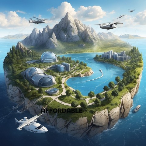 Futuristic Cliffside Eco Resort Concept