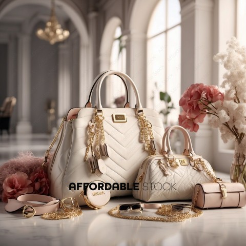 Elegant Designer Handbag Collection Display