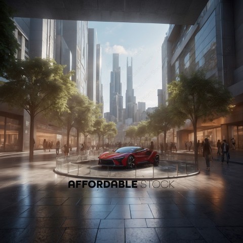 Futuristic Sports Car Showcased in Urban Setting