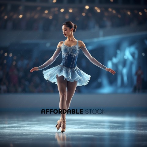 Ice Skater Performing in Arena