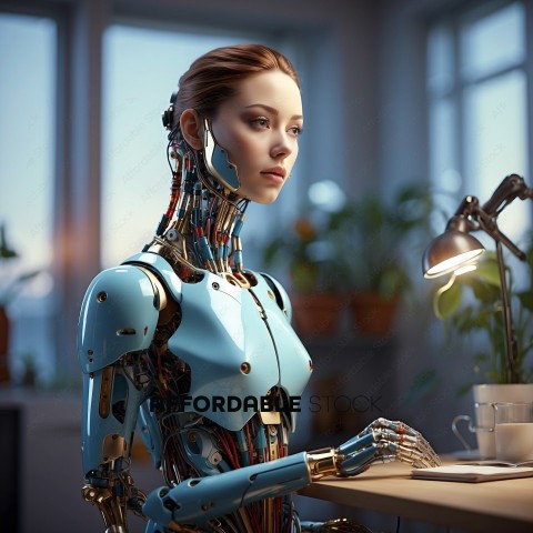 Futuristic Humanoid Robot with Intricate Details
