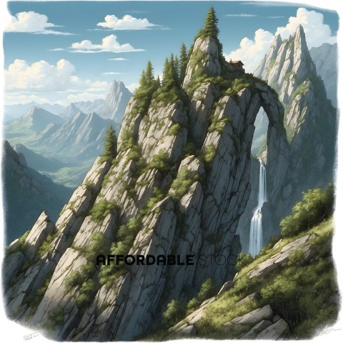 Enchanted Mountain Waterfall Scenery