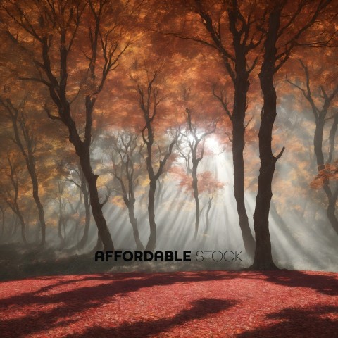 Autumn Forest with Sunbeams