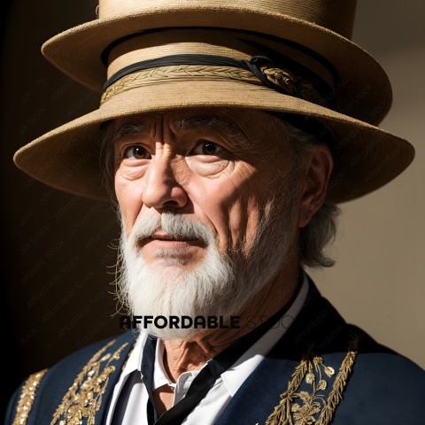 Elegant Senior Man with Decorative Hat