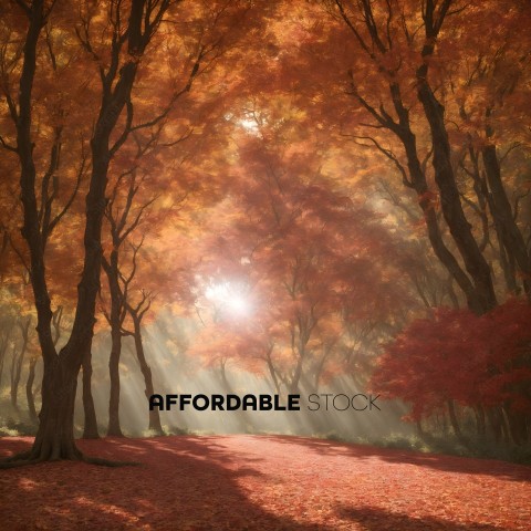Sunlight Filtering Through Autumn Trees