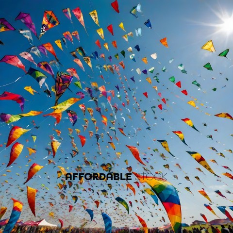 Colorful Kites Flying in the Sky