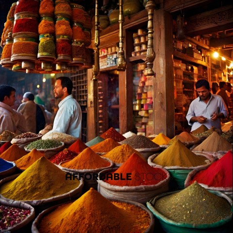 A spice shop with a variety of spices