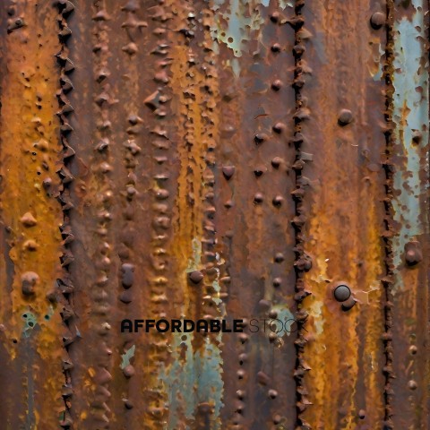 Rusty metal with rivets and bolts