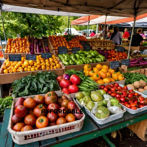 Fresh Produce Market with a variety of fruits and vegetables