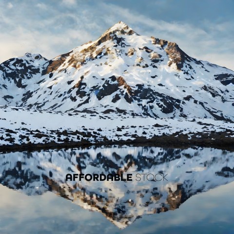 Snowy Mountain Reflection in a Lake