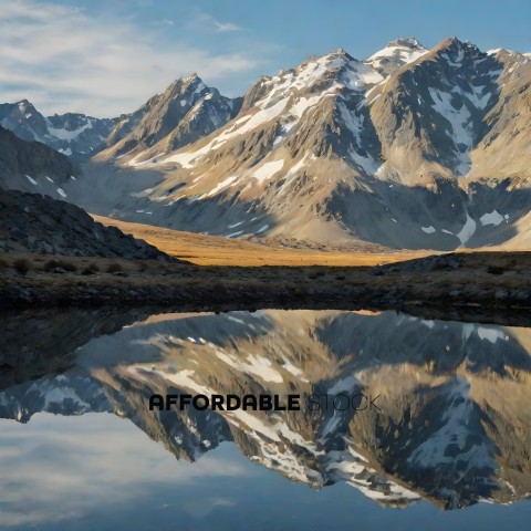 Reflection of Mountains in a Lake