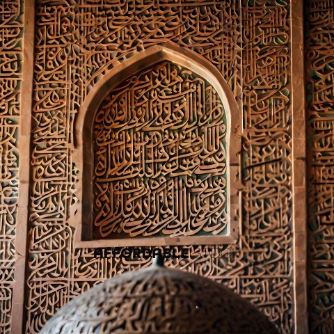 A detailed mural of arabic writing