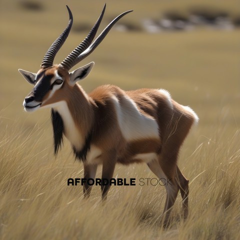 A gazelle in a field of tall grass