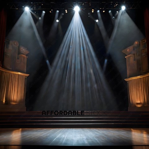 A stage with a spotlight shining on it