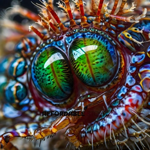 A close up of a blue and green eye