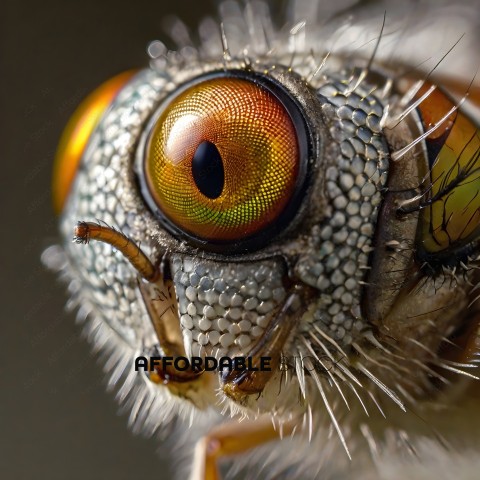 A close up of a bee's eye