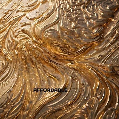 A golden liquid with a swirling pattern