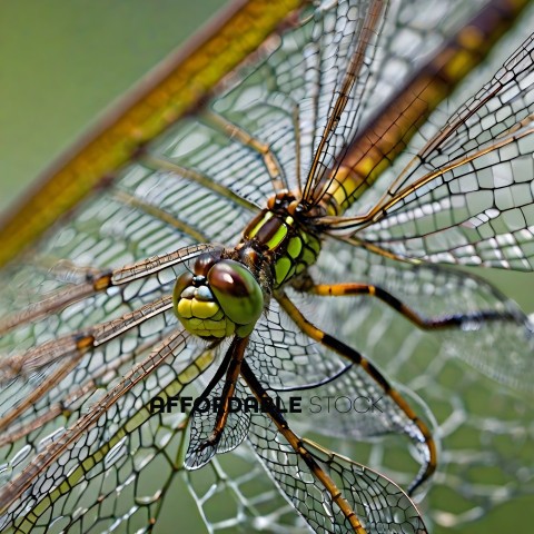 A close up of a dragonfly's face