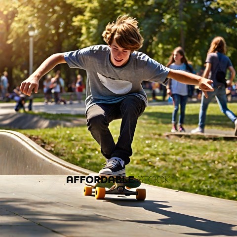 Skateboarder in a skate park