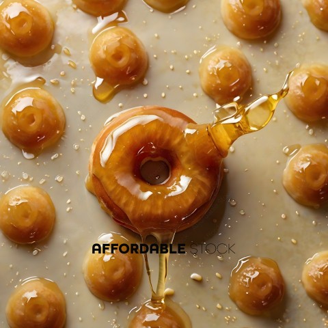 Donut with caramel dripping off