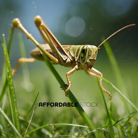 A grasshopper in the grass