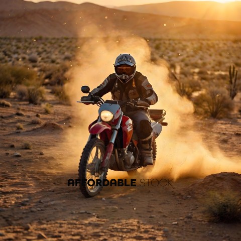 Dirt Bike Rider in Desert