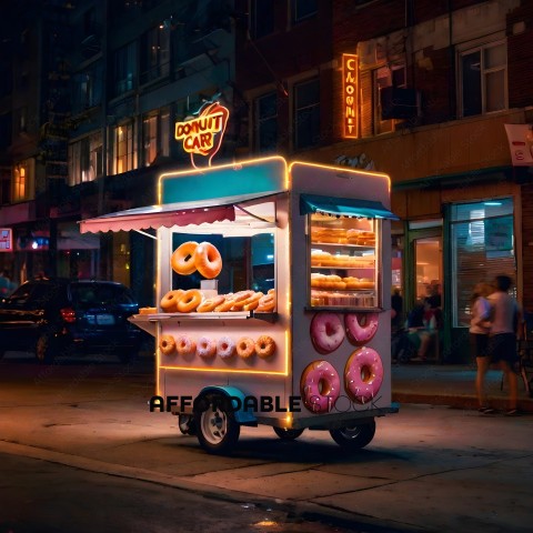 A Donut Car with Pink and Yellow Donuts