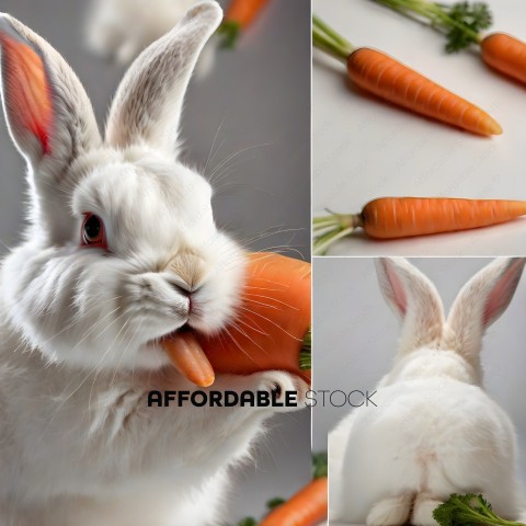 A rabbit eating a carrot
