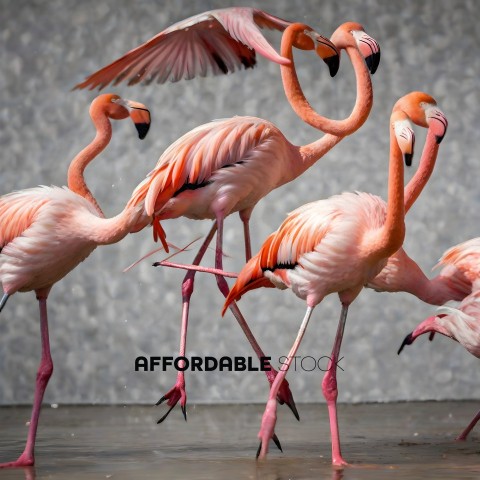 Flamingos in a group of five