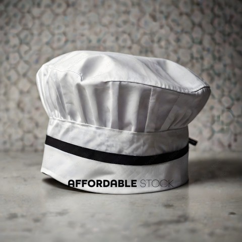 A White Chef's Hat with Black Trim
