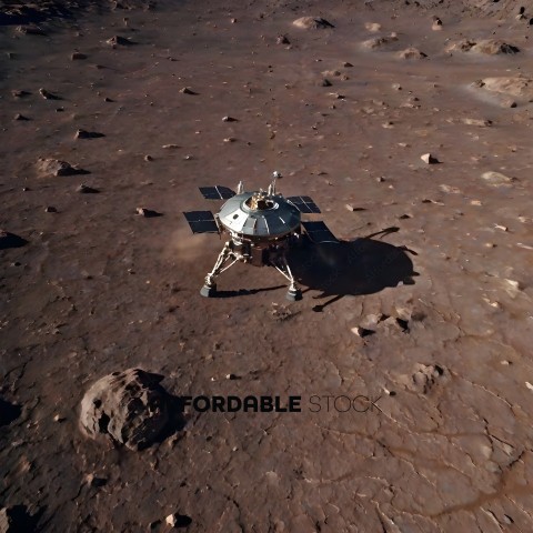 A small spacecraft on a rocky surface