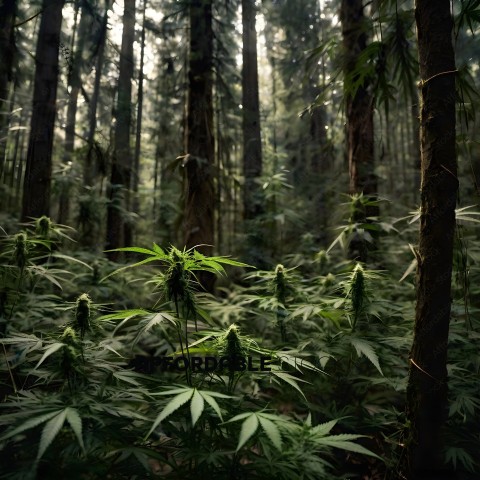 A forest of marijuana plants