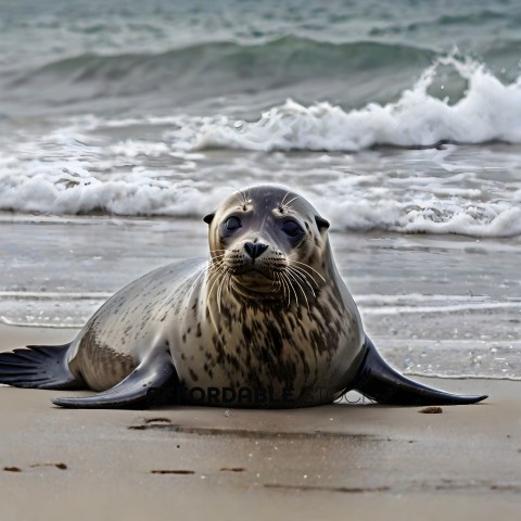 A seal lays on the beach